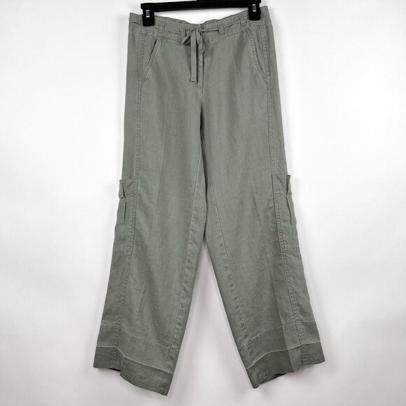 J. Jill | Familiar Fit Linen Blend Cargo Pants | Wide Leg Trousers | Size 2 - Picture 1 of 14